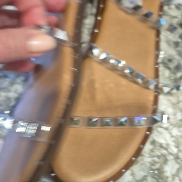 Steve Madden Travel Clear and Silver Studded Sandals - Picture 4 of 7